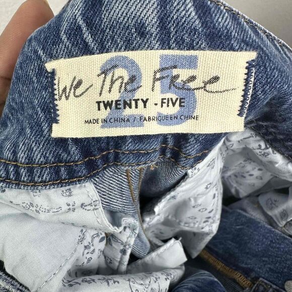 Free People Jeans Womens Size 25 Wide Leg Pleated Front Medium Wash Denim Pants - Picture 5 of 6